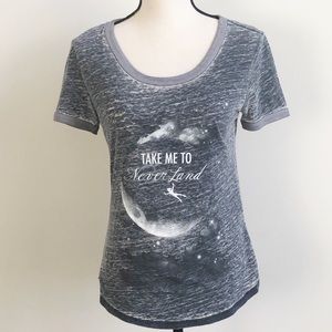 Disney TAKE ME TO Never Land Burnout Tee Sz SM